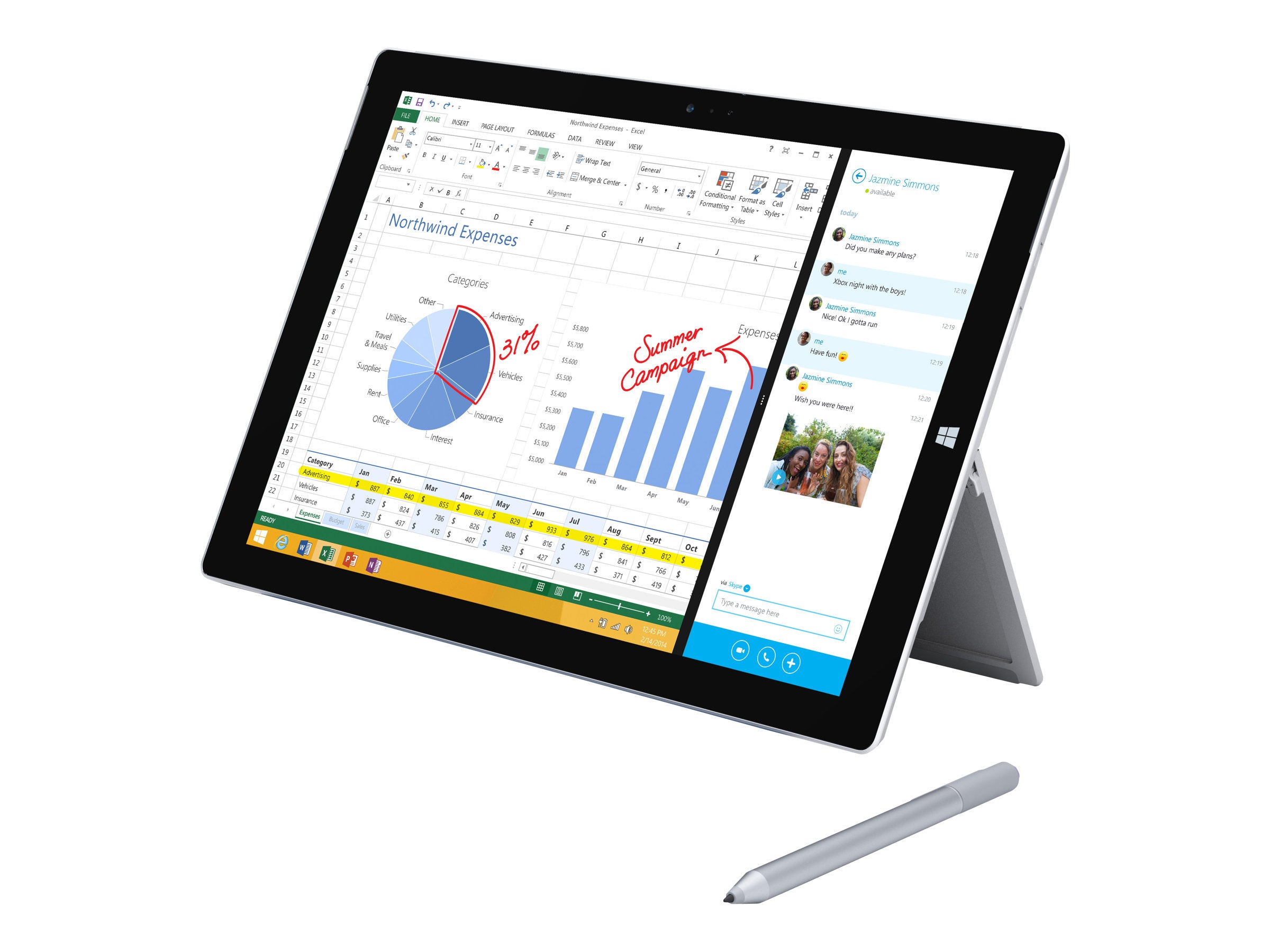 Microsoft Surface Pro 3 (2014) - Core i5 1.9GHz, 4GB RAM, 128GB SSD