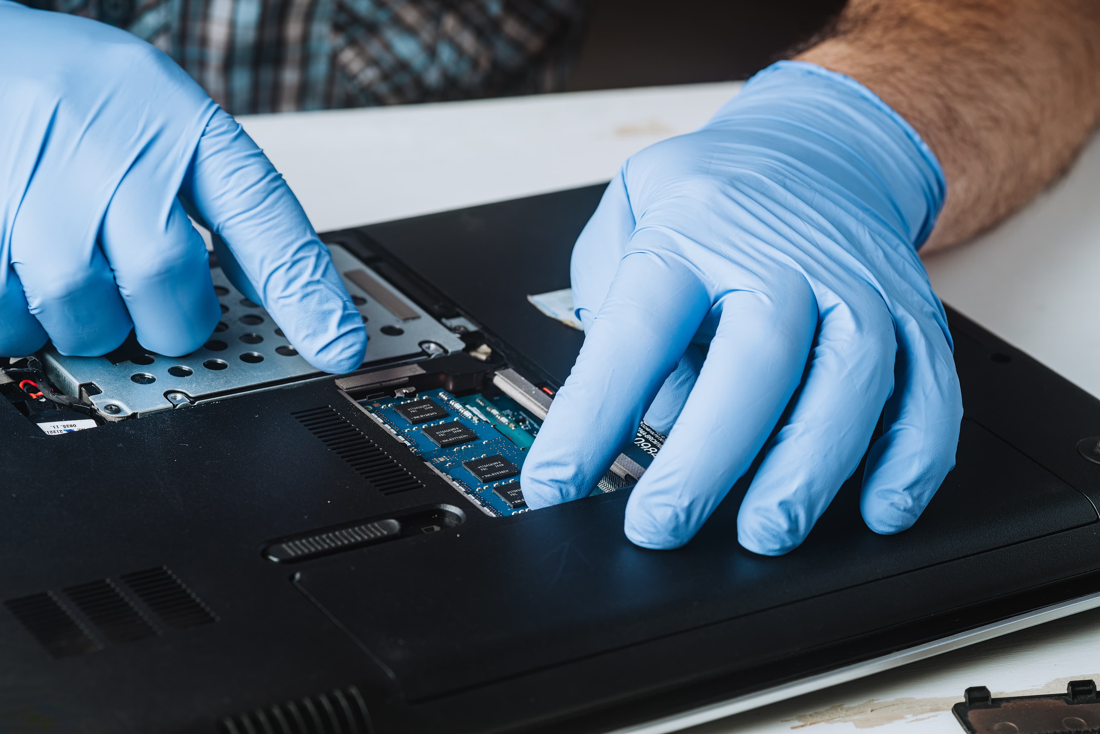 Close-up of a battery being replaced