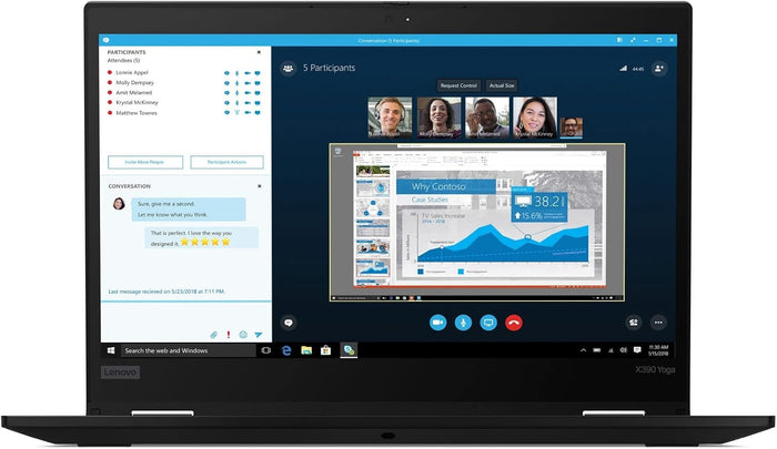 Lenovo ThinkPad Yoga X390 13.3" Touch Screen Laptop Core i7-8665U 1.80GHz 16GB 256GB SSD